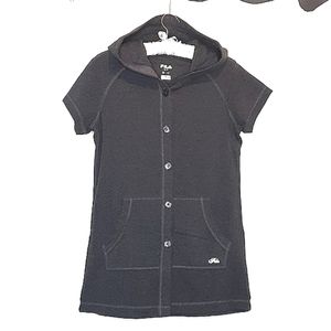FILA Charcoal Heathered Hoodie Tunic Dress